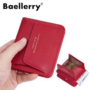 กระเป๋าสตางค์ขนาดเล็กสำหรับผู้หญิงแบรนด์ Baellerry สีแดง พร้อมช่องใส่บัตร ดีไซน์บางทันสมัยสำหรับใช้ในชีวิตประจำวัน - Product Image 1