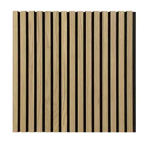 Grade de placa de fibra de poliéster material acústico painéis de parede cor madeira mdf