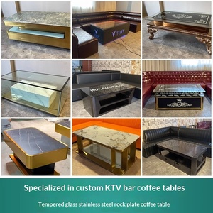 Barra de <span class=keywords><strong>Bar</strong></span> Moderna y Personalizable para KTV, Club Nocturno, Fabricada en Acero Inoxidable y Vidrio, con Losa de Roca Luminosa, para Uso Comercial - Product Image 5