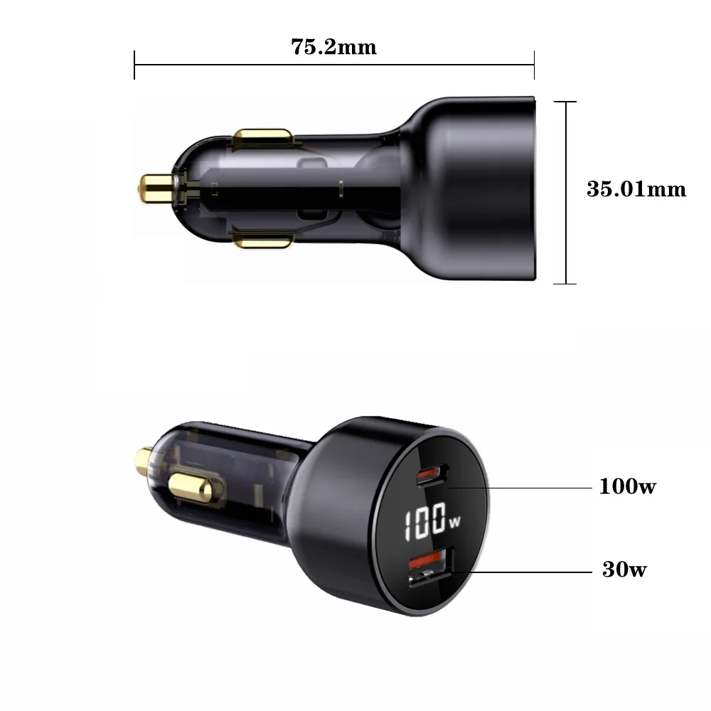 5V 3A डुअल USB क्विक चार्ज QC चार्जर एडाप्टर कार चार्जर 100w