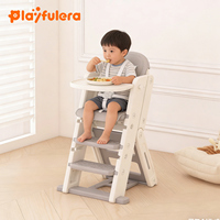 Chaise haute bébé pliable convertible, écologique, en plastique non toxique, 0-12 mois, portable, sécurisée, multifonction, marchepied, pour repas