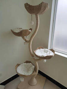 Torre de Gato Moderna de Madeira Luxuosa e Durável, Grande e Sólida, Multi-nível, com Rede para Escalar - Product Image 4