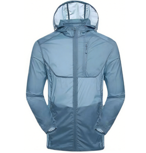 Custom OEM Men's Thin Zipper Ultralight Windbreaker Sun Protection Rain Jacket Quick Dry Breathable Lightweight Waterproof