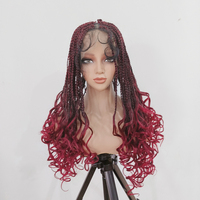 Perruque longue tressée sans nœuds, avec dentelle frontale, style Butterfly Locs, pré-épilée avec cheveux de bébé, perruque synthétique bouclée torsadée, entièrement en dentelle