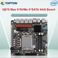 Placa Base N19 VPro Q670 NAS Compatible con CPU LGA1700 de 12.ª/13.ª/14.ª Generación | 6*NVMe | 6*SATA3.0 | 2*DDR5 | Tarjeta Madre ITX de Red 4X2.5G