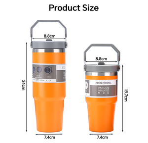 OEM/ODM Stainless Steel Double Wall Vacuum Insulated 30oz Kids Flip Top Tumblers Water Bottle Handle Lid BPA Free Gift Cup - Product Image 2