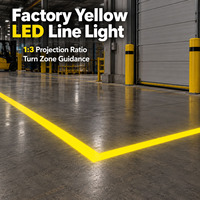 Projecteur de ligne linéaire LED jaune à épaisseur de ligne réglable pour la sécurité en atelier, marquage de limite, largeur de ligne d'usine 1-30 cm