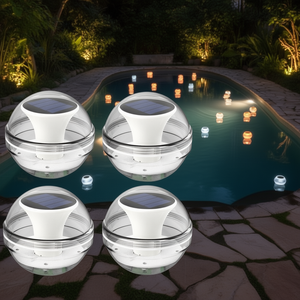 Db Solar Floating <b>Pool</b> Lights 4 Pcs Multi Color Led Waterproof IpX7 Outdoor <b>Garden</b> Lighting Solar Powered Water Resistant - Product Image 2