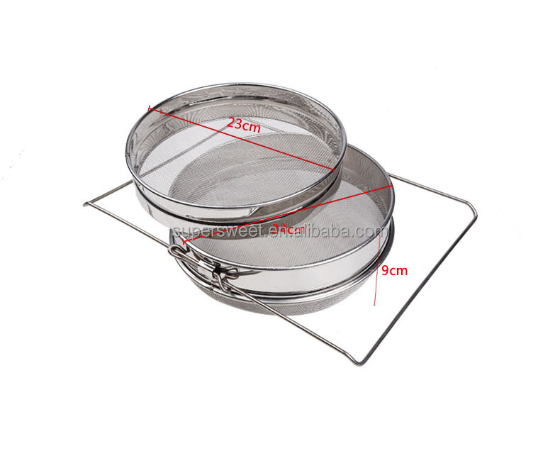 فلتر العسل من الفولاذ المقاوم للصدأ مرشح العسل المزدوج الطبقة للنحل