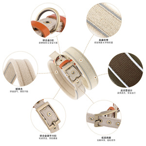 Linen Buckle Pet <b>Collar</b> For Small Medium <b>Large</b> <b>Dogs</b> Comfortable Walking Neckwear - Product Image 2