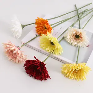 Artificial Red Gerbera Faux Silk Barberton Daisy For Home Decoration Wedding Flower