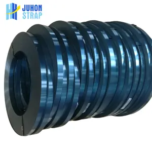 Factory Supplier 12.7mm 16mm 19mm 31.75mm Blue Tempered and Waxed Manual Packing Steel Strapping Metal Binding Strap Tape