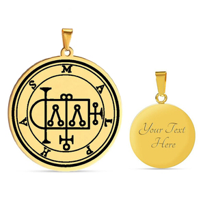 Les sceaux d'or des 72 esprits, la moindre clé du roi salomon Asmoday, origine du démon <span class=keywords><strong>goetia</strong></span>-37-48, collier pendentif en acier inoxydable - Product Image 1