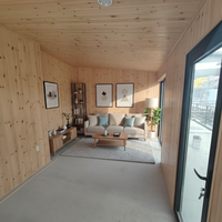 Casa Pequeña Moderna de Lujo: Estructura de Acero con Revestimiento de Madera Premium |   Casa de Huéspedes Prefabricada para Jardín y Estudio Modular