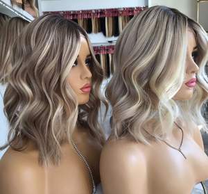 Base de seda barata para mujer, cabello humano virgen brasileño, resaltado, Rubio 613, peluca frontal de encaje 13x4 con línea de cabello Natural, venta al por mayor - Product Image 6