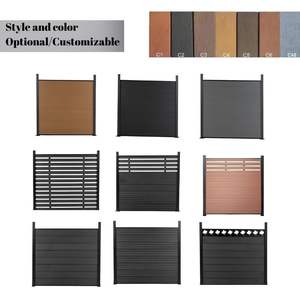 Ecologisch verantwoorde, stevige, populaire, winddichte, brandwerende, stabiele, privé, composiet hout-kunststof (WPC) tuinomheining voor modderige grond - Product Image 2