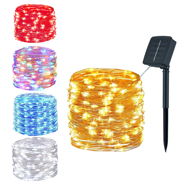 Solar String Lights Outdoor 10M 100 LED, Waterproof Fairy Lights for Garden Patio Party Christmas Wedding Garland