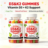 Gummies sans sucre à la vitamine D3 K2 de marque privée, favorisent la santé des os, la fonction nerveuse et immunitaire, système immunitaire
