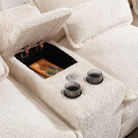 Canapé en U moderne OEM 6 places, ensemble de meubles d'intérieur rembourrés, canapé nuage avec console, porte-gobelets et ports USB de charge