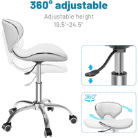 Tabouret de direction ergonomique moderne professionnel réglable avec roulettes et pivotant pour bureau à domicile
