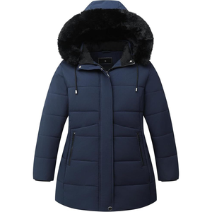 Veste matelassée chaude et coupe-vent imperméable avec capuche en fourrure Manteau d'hiver lourd noir bleu pour hommes OEM ODM - Product Image 6