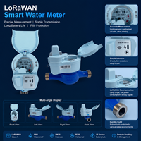 Medidor de Flujo de Agua Ultrasónico Inteligente Inalámbrico LoraWAN IP68 con Lectura Remota AMR IoT RS485 Modbus M-Bus Válvula DN15 Latón