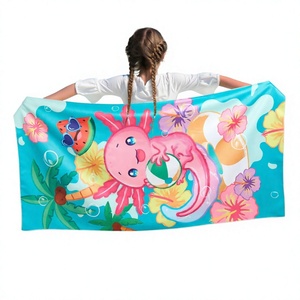 Custom Printed Kids <b>Beach</b> <b>Towel</b> <b>Microfiber</b> Quick Dry Swim <b>Towel</b> Axolotl Pattern Summer Rectangle <b>Towel</b> - Product Image 3