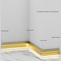 Plinthes murales décoratives LED en aluminium pour intérieur, fournisseur chinois de premier plan, accessoires de revêtement de sol