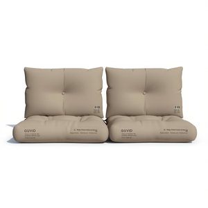 Coussins de palettes d'extérieur Guvid, taupe, 100% polyester, matelassés, rectangulaires, amovibles, lavables, utilisables toute l'année - Product Image 1