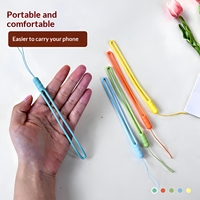 Cordon de poignet en silicone souple et durable, couleur macaron, pour téléphone portable, clé USB, batterie externe, unisexe