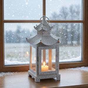 Latest Designer White Patina <b>Mini</b> Metal Candle Holder Lantern for <b>Table</b> and Hanging Decorations - Product Image 1