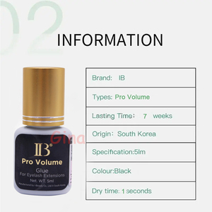Colle pour extensions de cils individuels super résistante, séchage rapide en 1 seconde, IB <span class=keywords><strong>Pro</strong></span> Volume 5ml, sans latex, colle noire coréenne - Product Image 3