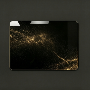 Custom Design Black Gold Glass Gaming Mouse Pad Professional <b>Large</b> Square Glass Mouse <b>Mat</b> for Esports Gamers - Product Image 1