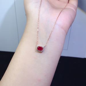 Wholesale Supplier Of Natural <strong>Ruby</strong> Pendant <strong>Necklaces</strong> 925 Sterling Silver Set Women's Jewelry Pendant Manufacturer - Product Image 1
