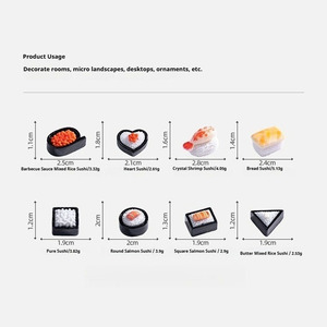 Micro-paisaje Creativo, Juguete <span class=keywords><strong>de</strong></span> <span class=keywords><strong>Comida</strong></span> Artificial, Sushi Estilo Japonés, Decoraciones, Accesorios <span class=keywords><strong>para</strong></span> Bolsas Sorpresa, Miniaturas, Pequeños Adornos - Product Image 6