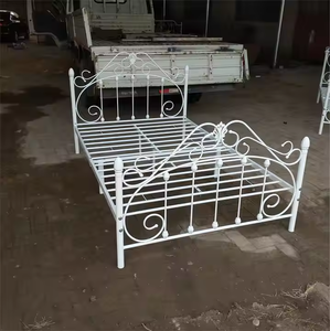 Современный дизайн одноразмерная стальная классическая металлическая кровать в европейском стиле, круглый каркас кровати, низкая цена, черный - Product Image 4