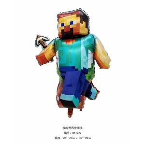 Ballon en aluminium Minicraft Jeu Mon Monde Creeper Pixel <span class=keywords><strong>Roblox</strong></span> Décoration de fête d'anniversaire pour enfants Dessin animé - Product Image 5
