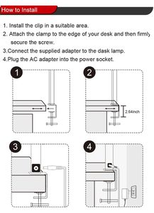 24 Watts 5 độ sáng bảo vệ mắt đèn bàn tùy biến 360 độ LED gấp Bảng Đèn Máy tính để bàn đèn cho máy may - Product Image 4