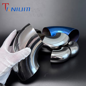 60-152,4 мм титановый GR2 45 градусов локоть 1,0/1,2/1,5 мм толщина титановый локоть для автомобилей - Product Image 5