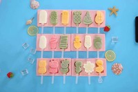 Moule à Cube en Silicone de Qualité Alimentaire Écologique Mignon Fruit Animal Popsicle Maker pour Parent-Enfant DIY Sain Crème Glacée Popsicles