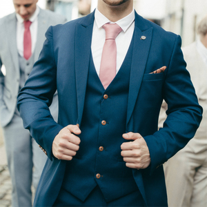 Costumes de mariage sur mesure <span class=keywords><strong>en</strong></span> <span class=keywords><strong>laine</strong></span> coupe ajustée 3 pièces pour hommes, smoking d'affaires formel avec épaulettes, pour femmes et hommes - Product Image 2