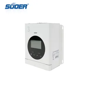 SUOER OEM MPPT/PWM Kontroler Charger, Pengontrol Charger dengan Display LCD Solar Charge 12V 24V 20A 40A 60A 80A 100A