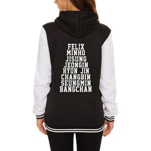 Sudadera con Capucha Bangchan Felix, Sudadera Hyunjin Minho Seungmin, Sudadera Changbin Jeongin Jisung, Sudadera Negra con Letras Blancas para Mujer - Product Image 1