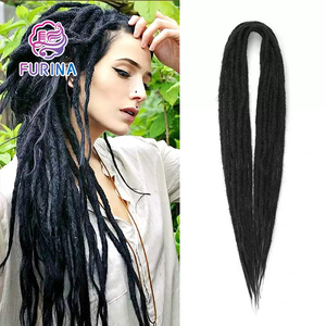 Vente en gros FURINA extensions en fibre haute température pour femmes 24 pouces marron blond Yaki <span class=keywords><strong>dreadlocks</strong></span> crochet tresseuse double - Product Image 2