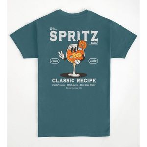 T-shirt Spritz Classic Recipe da uomo, colore verde acqua, con design cocktail e formula della bevanda italiana - Product Image 1