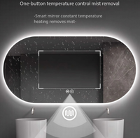 Espejo de Baño LED Moderno Irregular con Control Táctil, Luz Regulable, Espejo de Vanidad Iluminado Montado en la Pared para Salón, Villa, Hogar