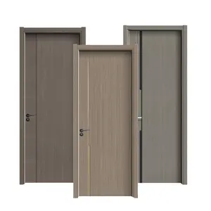 Puertas interiores Diseño de puerta principal clásico moderno Puertas de madera para casa Dormitorio Placa de cristal de carbono impermeable