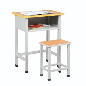 आधुनिक स्कूल समायोज्य छात्र डेस्क और कुर्सी धातु फर्नीचर संलग्न कुर्सी निर्माताओं के साथ आरामदायक वयस्क डेस्क