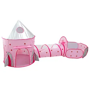3pcs Principessa Fairy Tale Castle Tenda della Casa del Gioco Crawl Tunnel & Pit Palla per I Bambini Più Piccoli