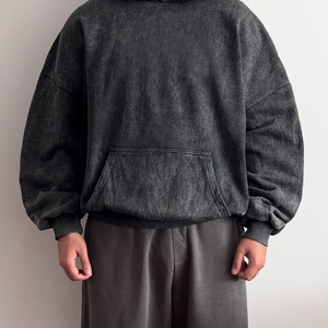 Sweat-shirt vintage délavé à l'acide de haute qualité, fabriqué sur mesure, poids lourd 420g, 100% coton, streetwear imprimé, sweat-shirt noir surdimensionné - Product Image 3